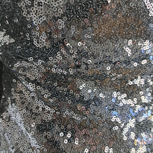 Charlotte Russe Black Sequined Faux Wrap Mini Dress - Picture 9 of 12